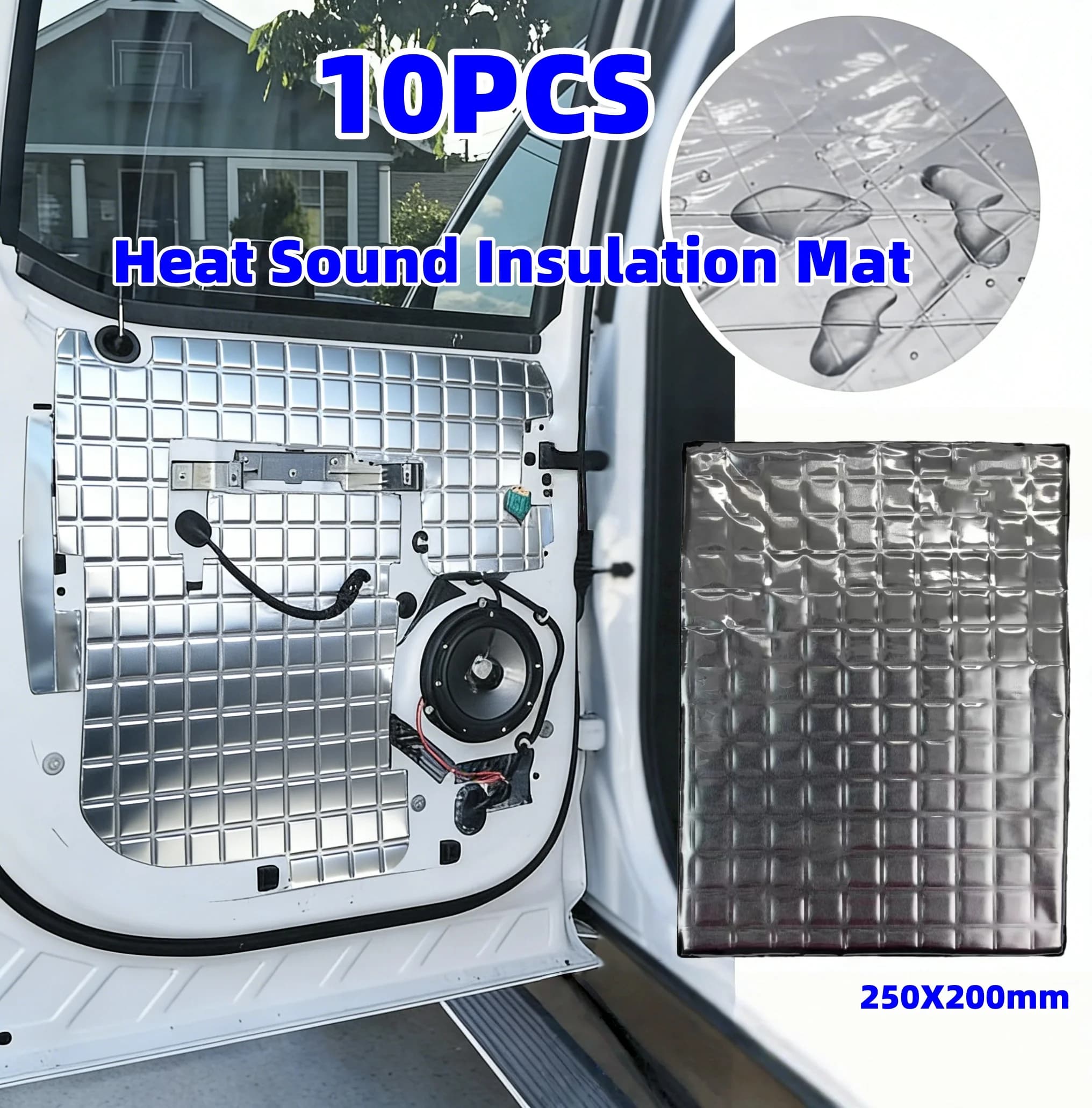 10Pcs Car Sound Mat Insulation Deadening Mat Proofing Deadener Heat Noise Hood Closed Cell Foam Accessories For Car Deadening