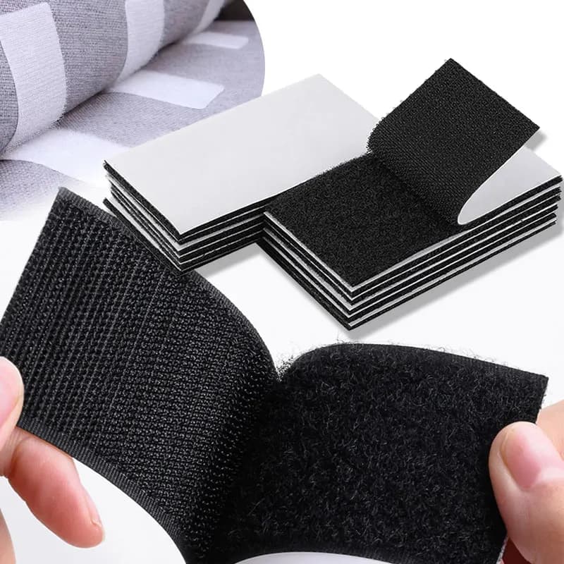 10 paia di nastro adesivo ad anello con gancio, forza appiccicosa, cuscino per divano, coperte, strisce di fissaggio con strisce adesive biadesive