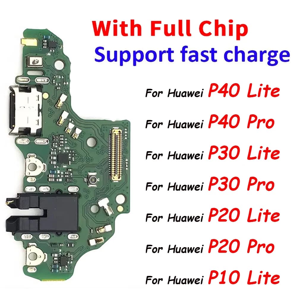 Cavo flessibile con connettore jack per dock di ricarica USB per Huawei P10 P20 P30 P40 Lite, scheda caricabatterie con modulo microfono