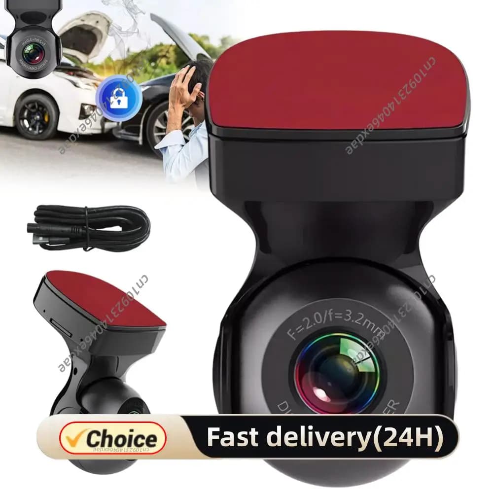 1080P HD dashboard camera for cars, 170 degrees, integrated WiFi, DVR, G-Sensor, night vision driving video recorder and motion detection