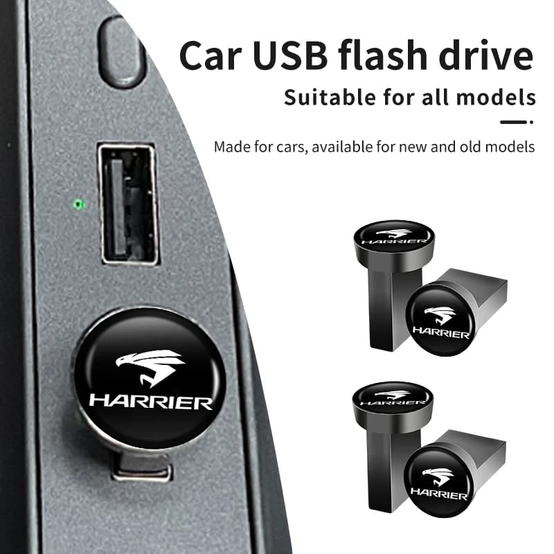 Car USB Flash Drive Portable Storage Memory Sticker 32G/64G/16G For Toyota Harrier Corolla Yaris Aygo Prius CHR Camry Auri