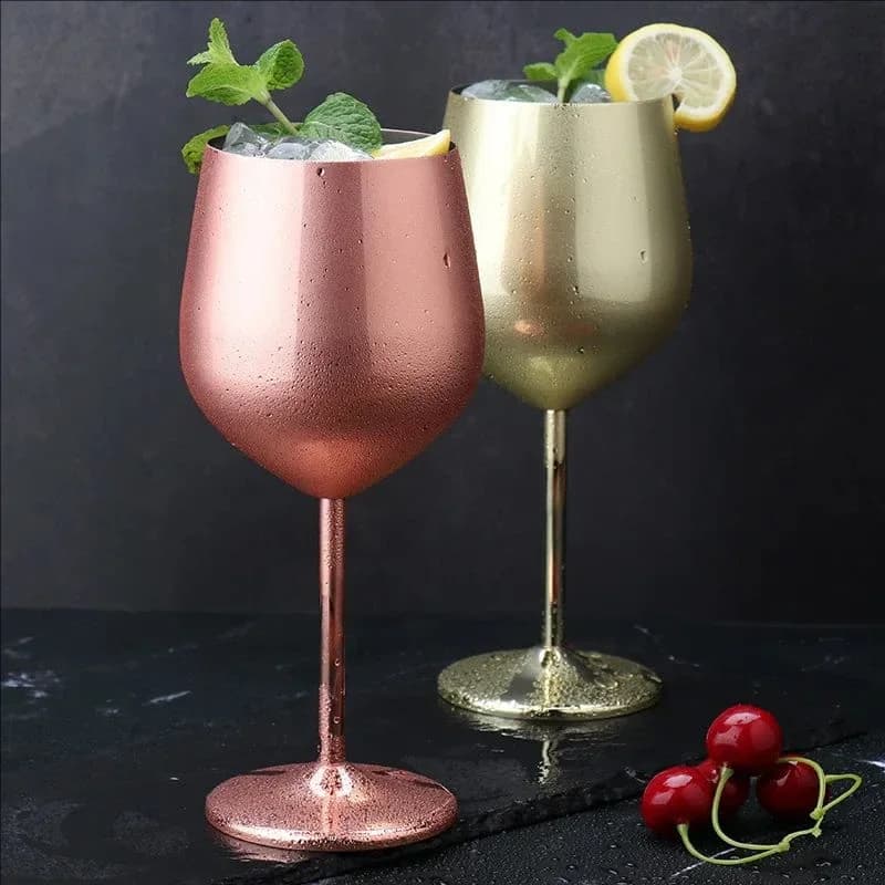Nuovo Bicchiere da Cocktail in Acciaio Inox, Creativo Calice in Metallo per Vino, Bicchiere da Champagne per Bar e Ristoranti, Bicchiere da Vino Rosso, Articoli per Bar