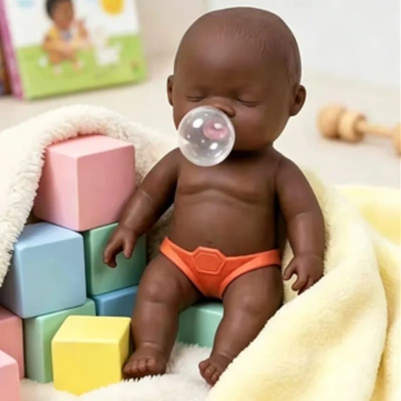 Mini Bambola Africana Simulata con Bolle, Giocattolo Antistress a Lenta Risposta per Adulti, per Decompressione e Rilascio dello Stress