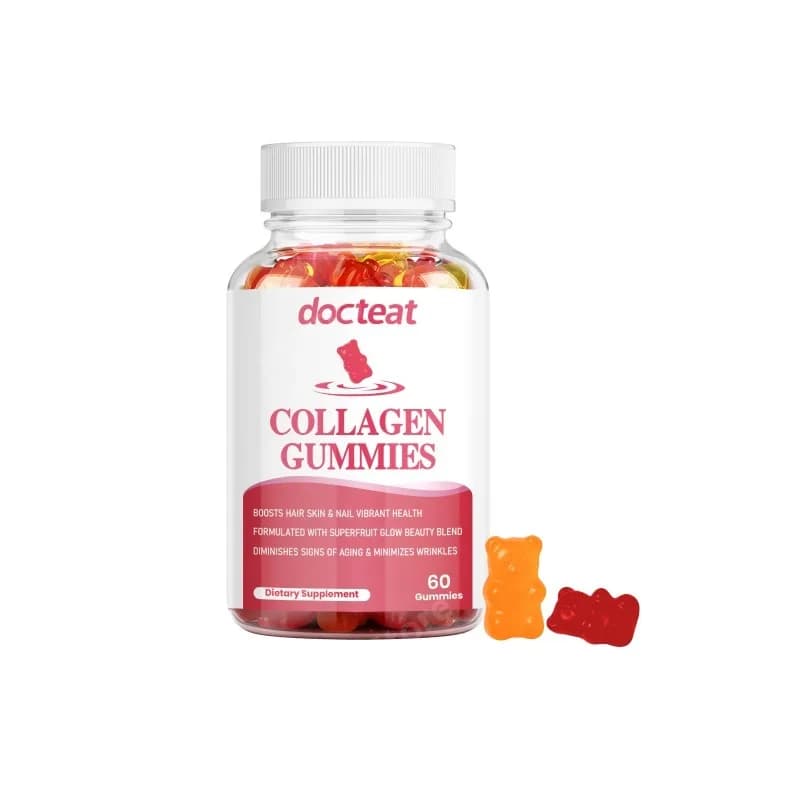 Gomme al collagene con vitamina A e biotina, integratore nutrizionale quotidiano per la cura di pelle, capelli e unghie.