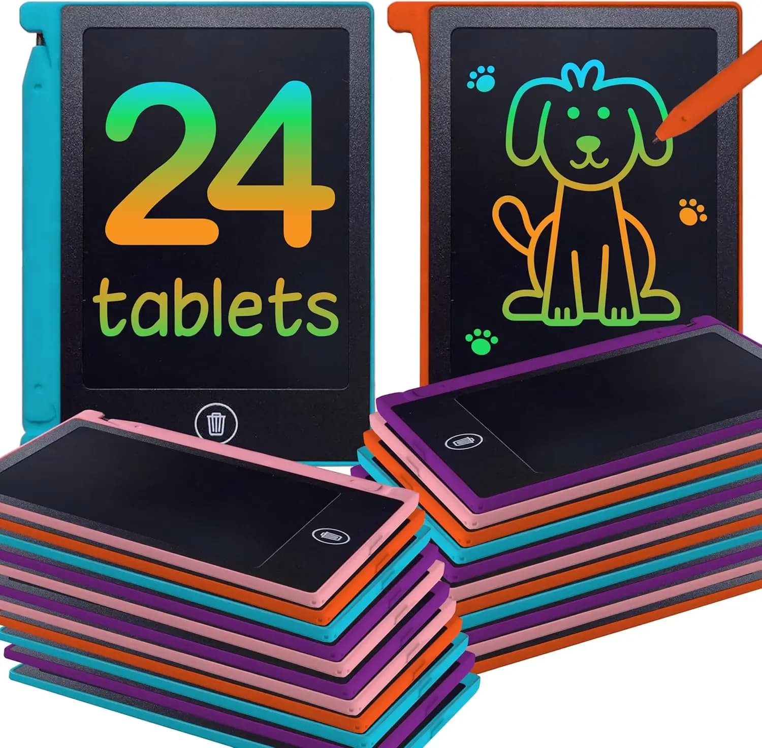 Set di 24 Tavolette LCD per Bambini, Lavagnette da Disegno da 4,5 Pollici per Regali e Gadget per Feste