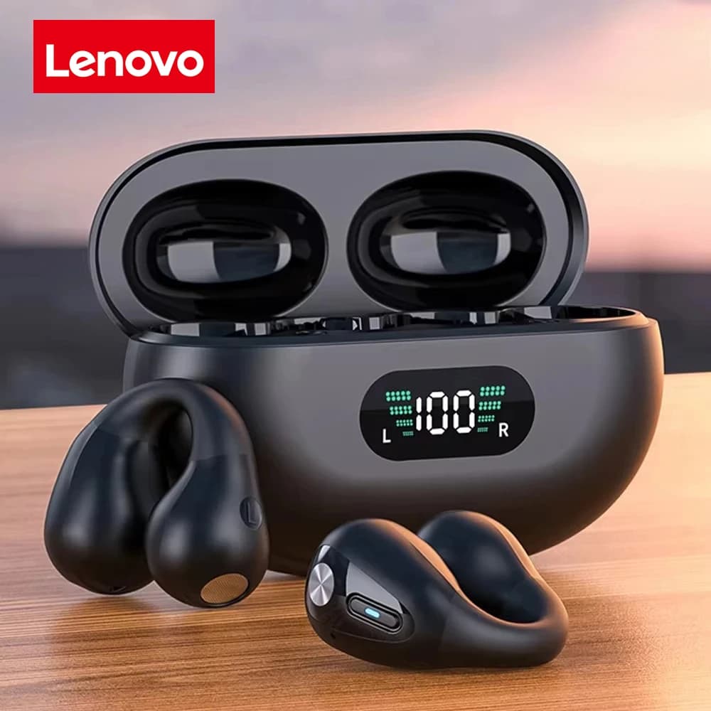 Lenovo Original Bone Conduction TWS Earbuds Ambie Sound Earcuffs Ear Earring Wireless Bluetooth Earphones Sport Headset 2026