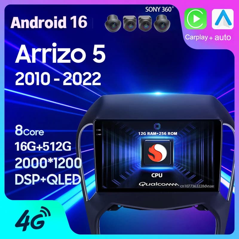 Android 16 Car Radio For Chery Arrizo 5 2010 2011 2012 2013 - 2022 Carplay Auto GPS WIFI+4G Head Unit Player 2 Din Stereo Video