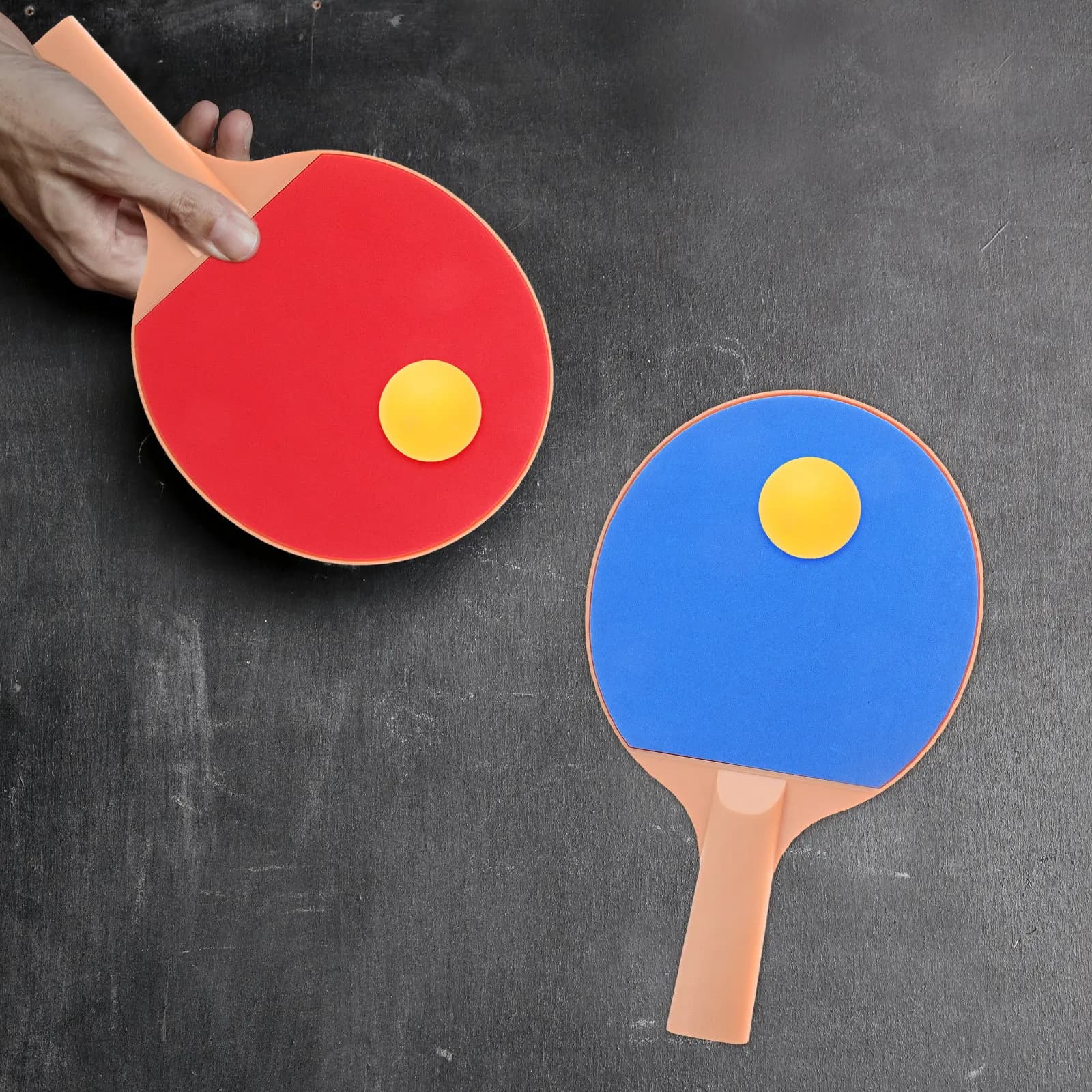 Set di racchette da ping pong in plastica elastica con palline da ping pong, attrezzatura sportiva da esterno per competizioni.