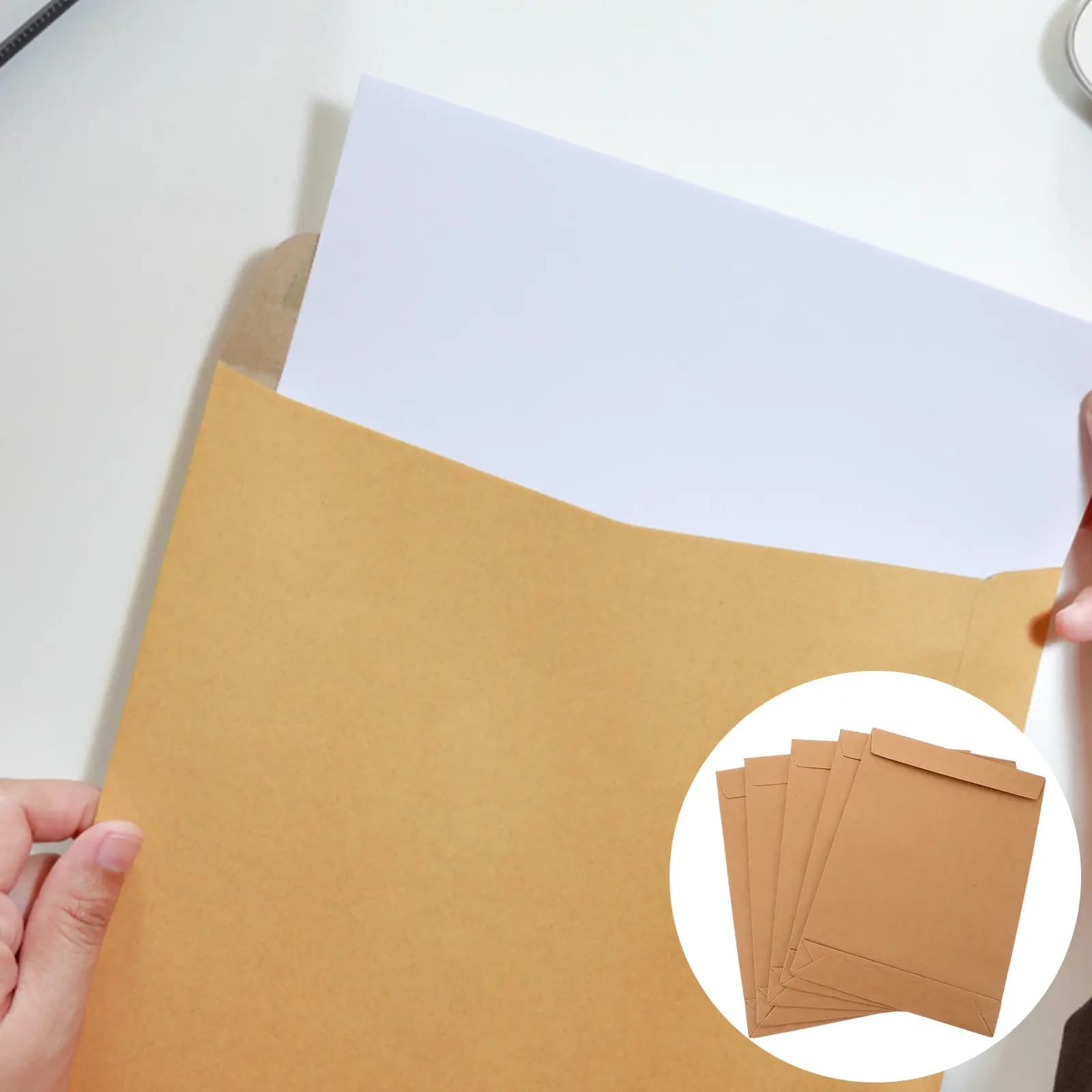 5 Pezzi Buste Portadocumenti in Carta Kraft con Striscia Autoadesiva, Organizzatore per Documenti, Buste per Progetti, per Vestiti, Camicie, Riviste, Regali