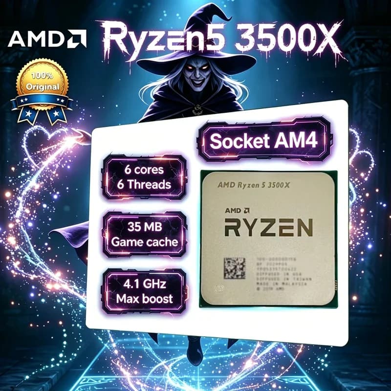 AMD Ryzen 5 3500X R5 3500X 3.6GHz 6-Core 6-Thread 7nm 65W L3=32M CPU Processor 100-000000158 Socket AM4 Without Cooler