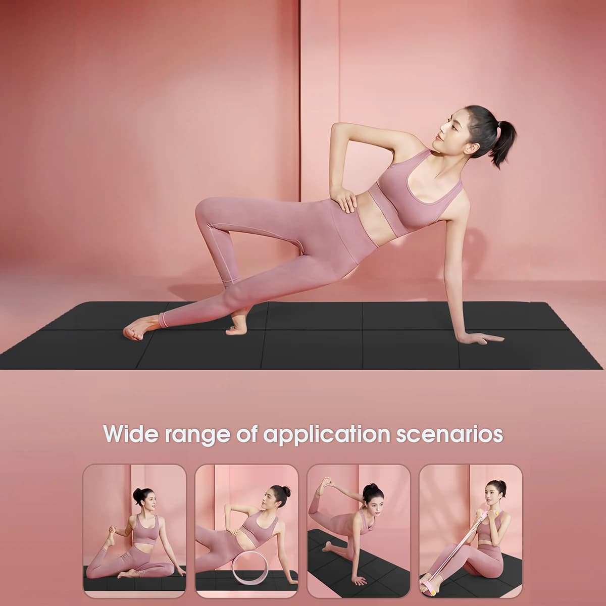 Foldable yoga mat black Foldable EVA Fitness Exercise Mat Eco-friendly Thickness 3/4/6 mm for yoga pilates workouts