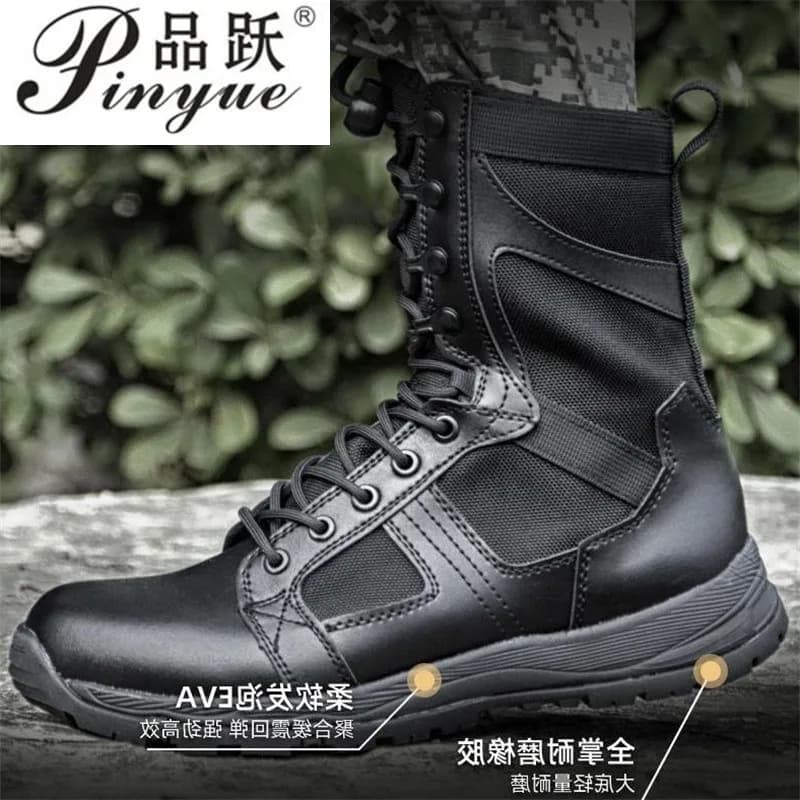 Stivali tattici da uomo Combattimento Anti-collisione Allenamento Stringati Impermeabili Escursionismo all'aperto Scarpe traspiranti 36-46