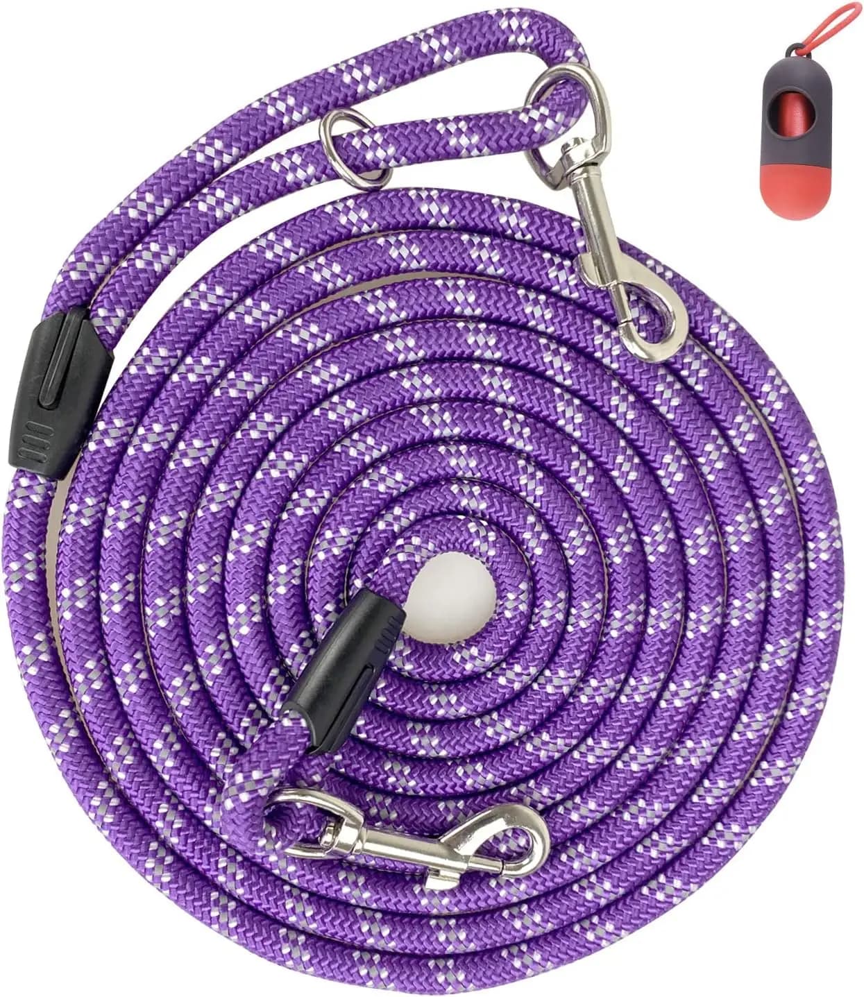 Guinzaglio Riflettente Lungo per Cani 12FT 20FT 30FT 50FT per Addestramento di Cani Grandi, Medi e Piccoli, Viola