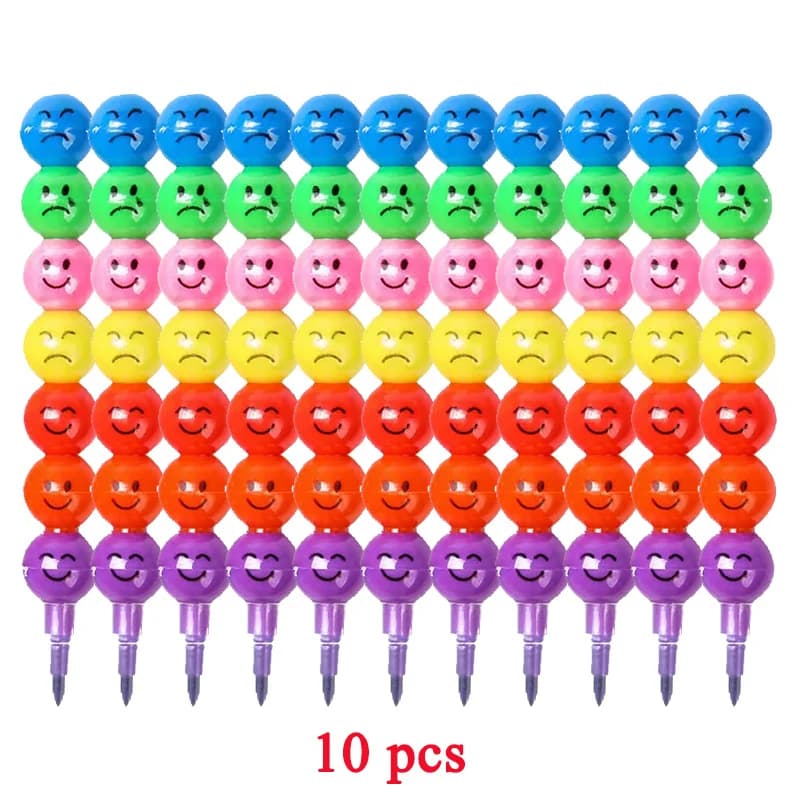 1/5/10 Pcs Creativo 7 Colori Rivestito di Zucchero Rotondo Zucca pastello Del Fumetto Graffiti Penna Divertimento Apprendimento Regali di Cancelleria Per I Bambini