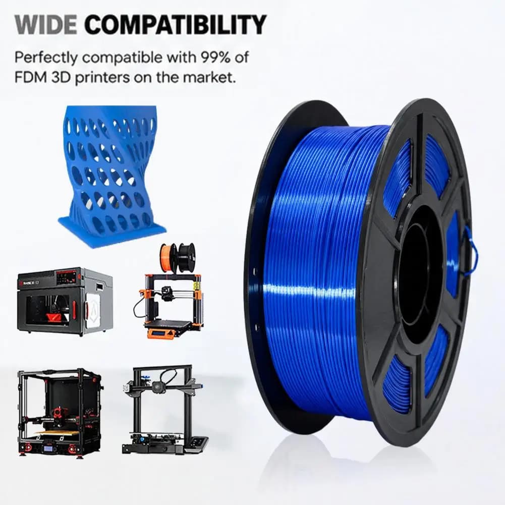 1.75mm Filament 3d Printing Silk Pla Filament 1.75mm High Precision Shiny Filament Low Warpage Material for Fdm Printers 3d