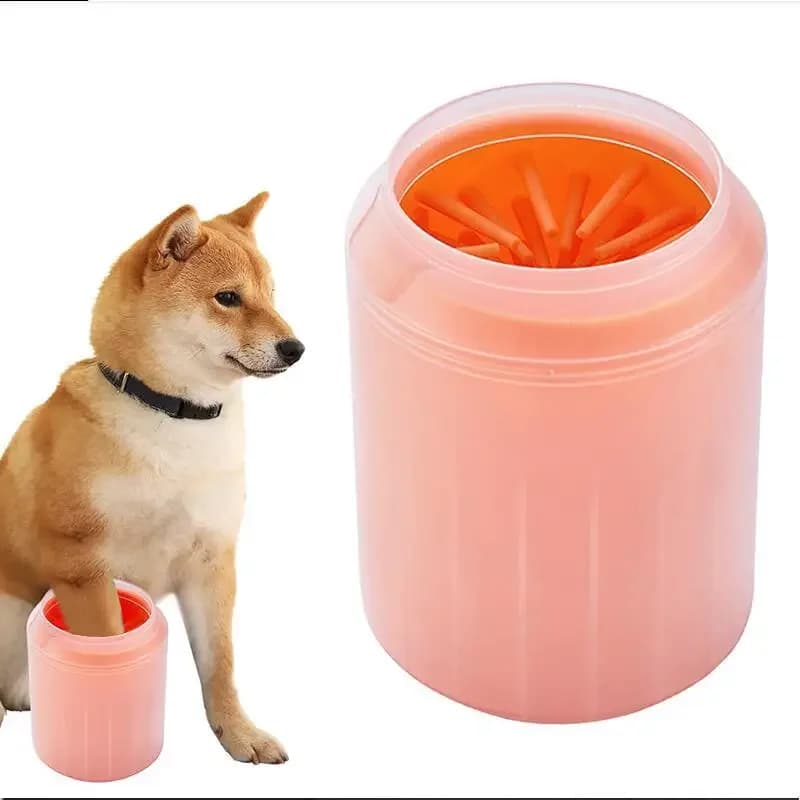 Pulitore Portatile per Zampe di Animali Domestici in Silicone Morbido con Spazzola e Secchio Asciugamani - Accessori Efficienti per la Pulizia degli Animali