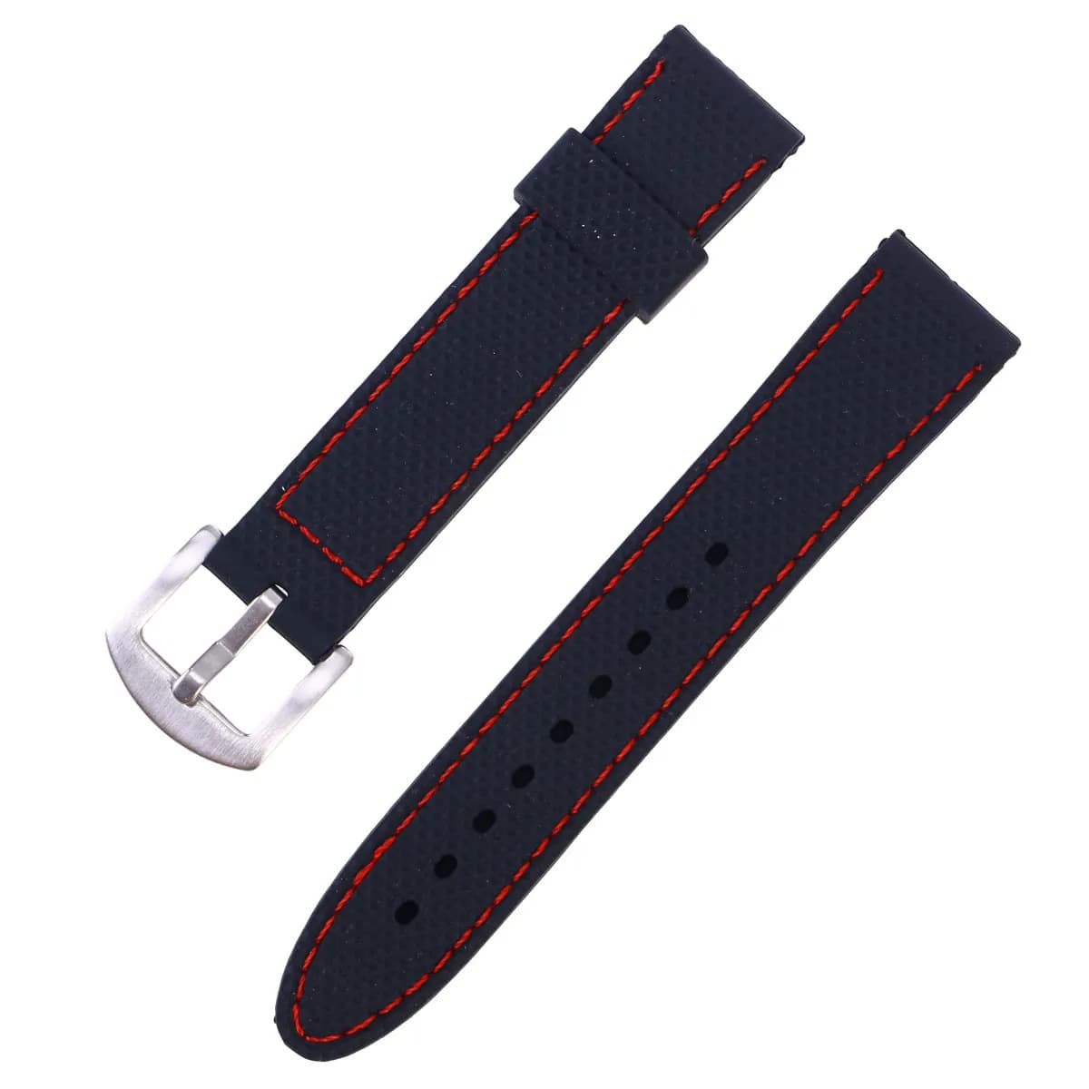 Cinturino per orologio in silicone premium da 22 mm, impermeabile, traspirante, resistente al sudore, cinturino sportivo per fitness, nuoto, immersioni, nero