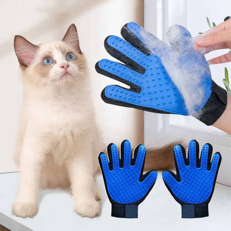 1PC Pet Hair Remover Glove Massage Brush Cat Dog Bath Cleaning Deshedding Grooming Comb Supplies Hair Sticking Removal Brush
