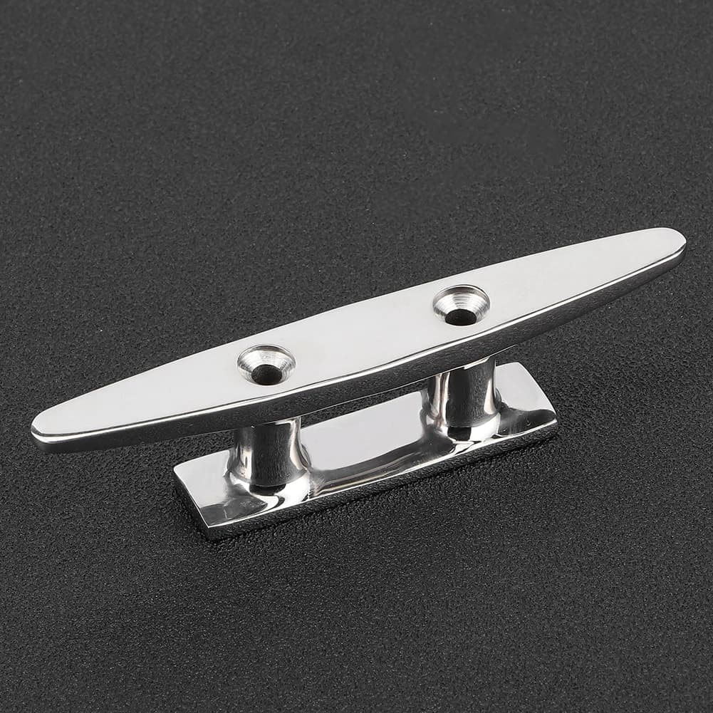 4Pcs 100mm/3.9in Stainless Steel Boat Dock Deck Mooring Rope Cleat Universal Boats Marine Accessories