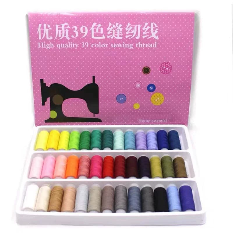 Set di filo per cucire in poliestere a 39 colori Filato in poliestere al 100% per ricamo a mano e macchina da cucire Utilizzare lo strumento di riparazione del tessuto durevole