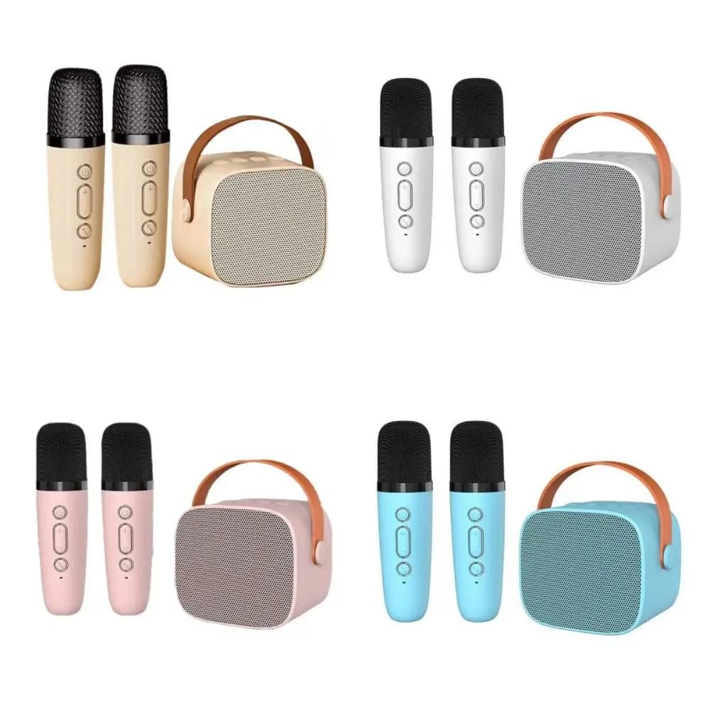 Portable Mini Bluetooth Speaker Stereo Surround Subwoofer Karaoke Speaker Karaoke Machine Singing Wireless Dual Microphones