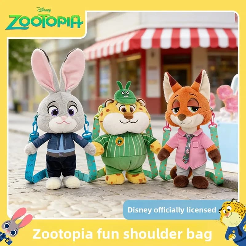 Borsa a tracolla in peluche Disney Zootopia, borsa a tracolla Judy Nick, zaino con bambola, regalo di compleanno