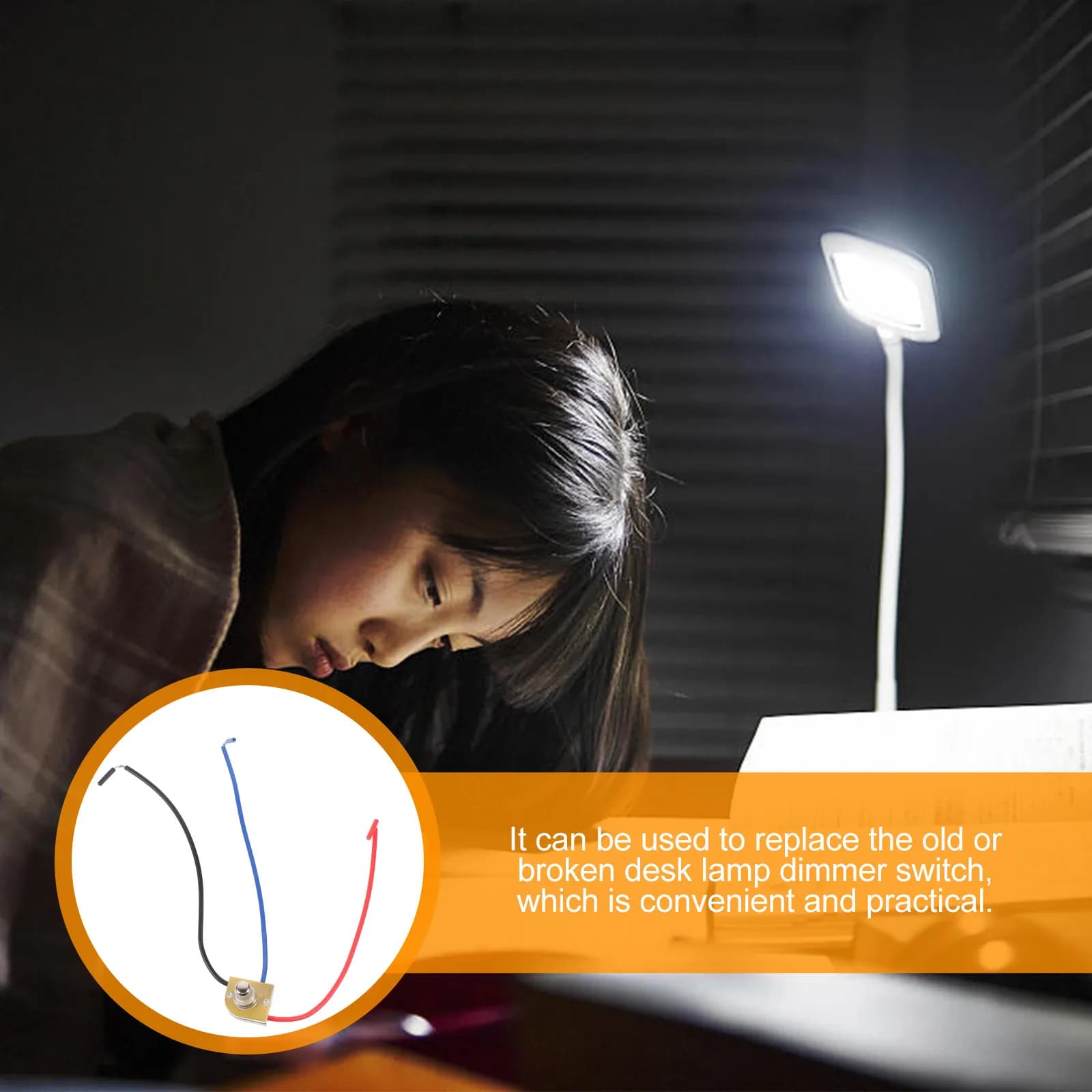 Manopola girevole per lampada da scrivania, compatibile con la lampada da studio, con nucleo in rame dorato robusto e corpo in plastica, facile da impugnare.
