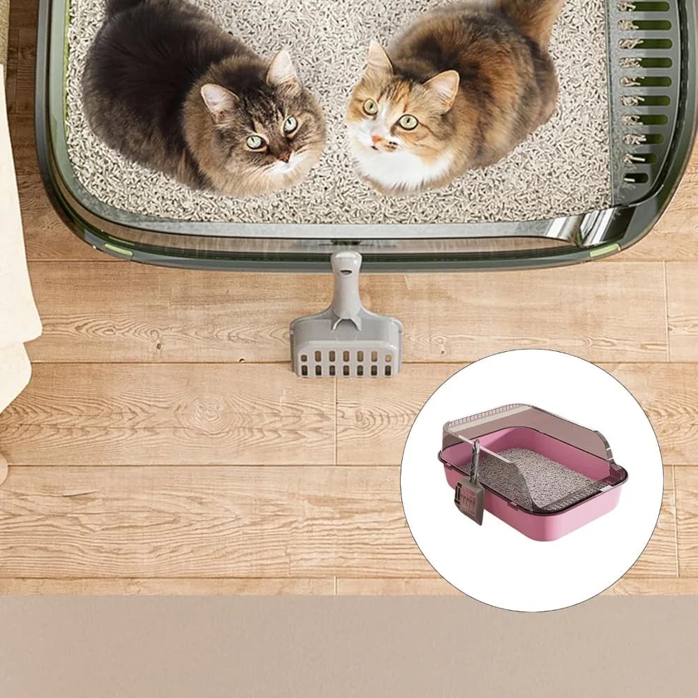 Lettiera per Gatti Aperta, Semi-Chiusa, Anti-Schizzi, Facile da Pulire, Installazione Semplice, Vassoio Igienico per Gatti