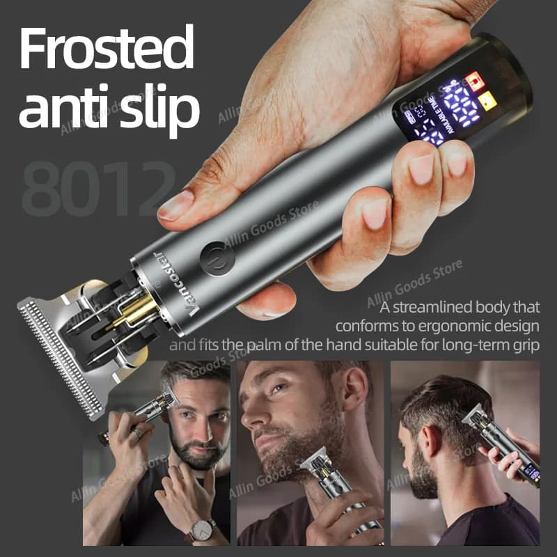 Rechargeable Hair Clipper Electric Hair Cut Machine LCD Metal Hair Trimmer Beard Trimmer for Men Professional Barber Clippers