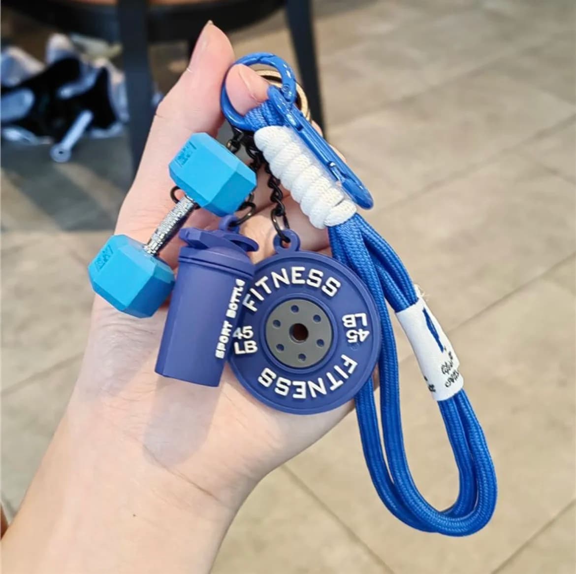 HOT! 2026 Fitness Keychain Gym Barbell Key chain Weightlifting Keyring Silicone Weight Plate Gym Gifts Workout Gifts Bag gift