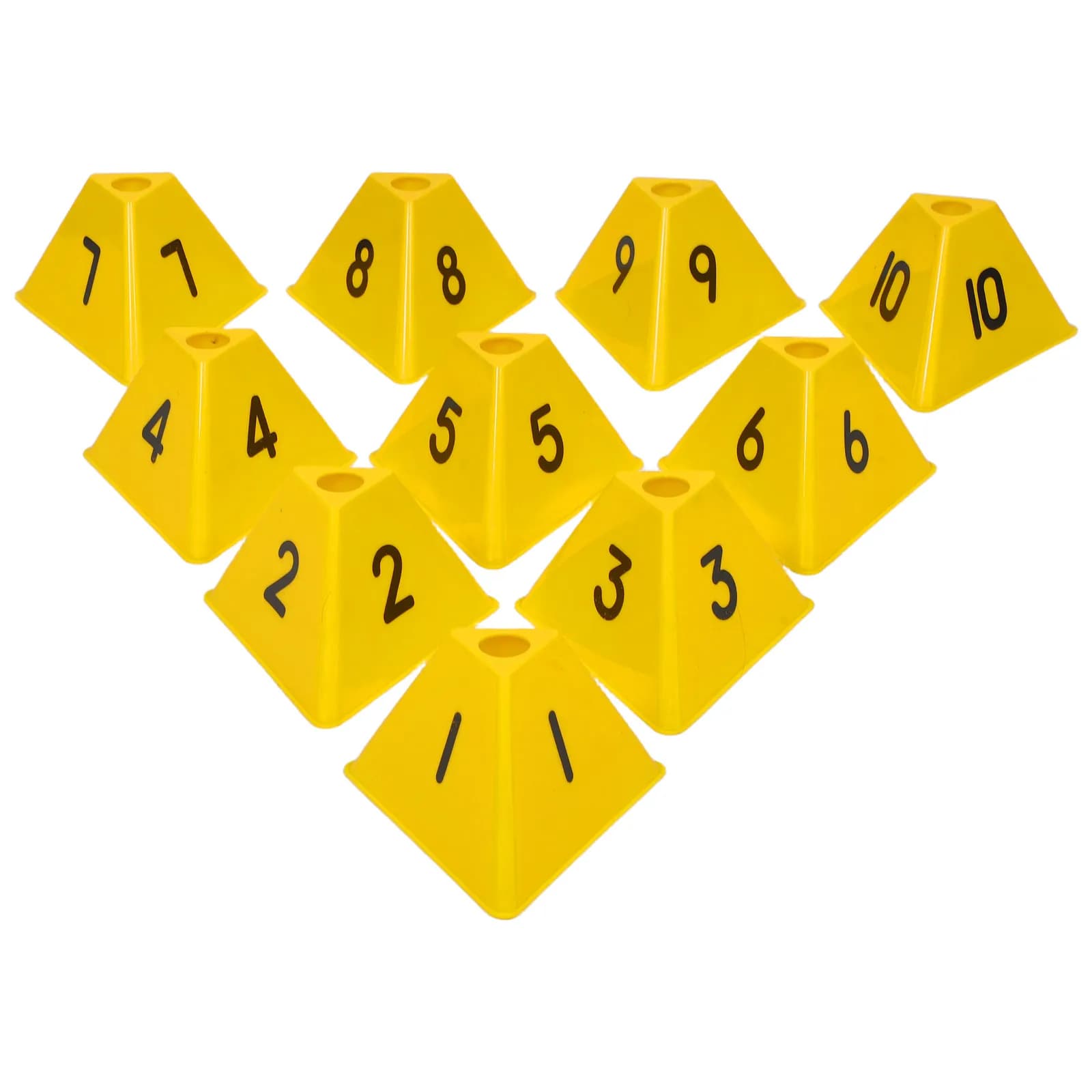10Pcs Football Training Marker Cones Numbered Triangle Agility Soccer Field Marker Outdoor Sports Equipment Basketball Drills