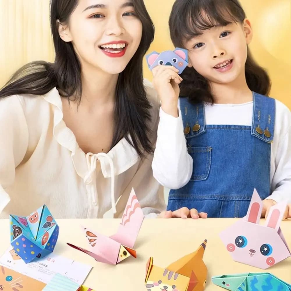 for Girl Education Animal Pattern Kindergarten Origami Paper Book 3D Puzzle Parent-child Interaction DIY Craft Paper