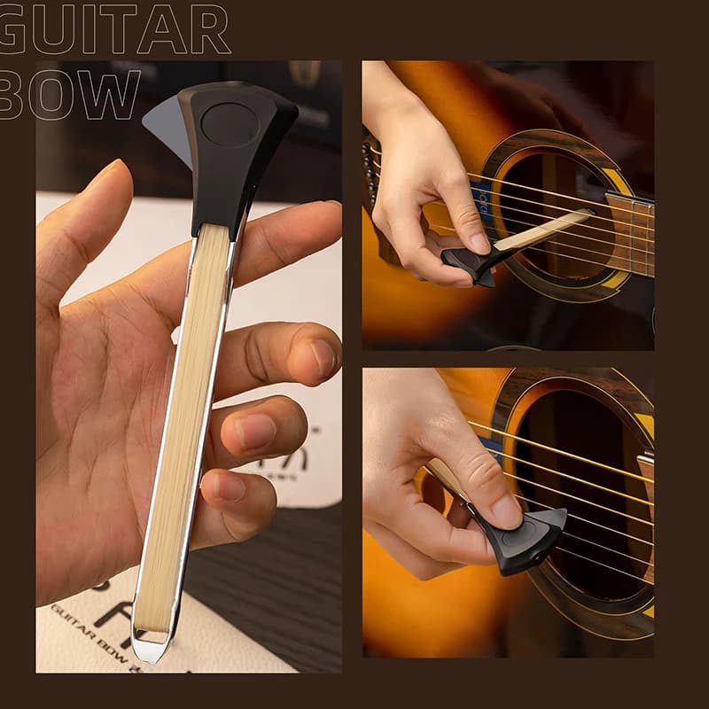 Arco per chitarra acustica Picasso con plettri integrati, impugnatura confortevole, in crine di cavallo, accessori per chitarre