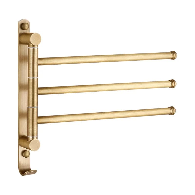 Portasciugamani multi-bar girevole in ottone medievale francese, portasciugamani da bagno, appendiabiti da bagno