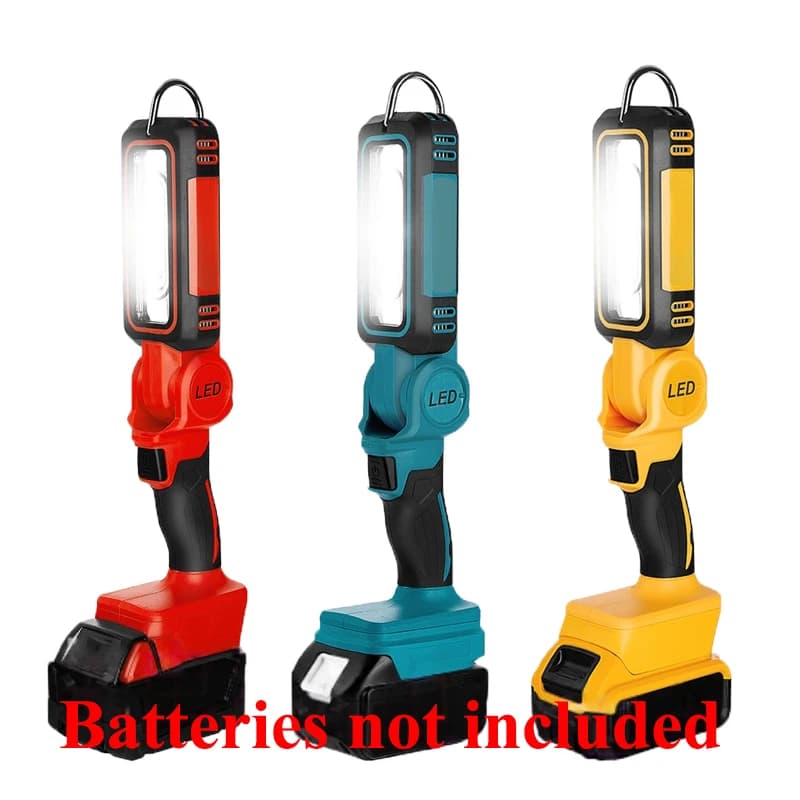 Portable Handheld Floodlight Wireless LED Work Light for Makita/DeWalt/Milwaukee 18/20V Lithium Batteries for Camping Lighting