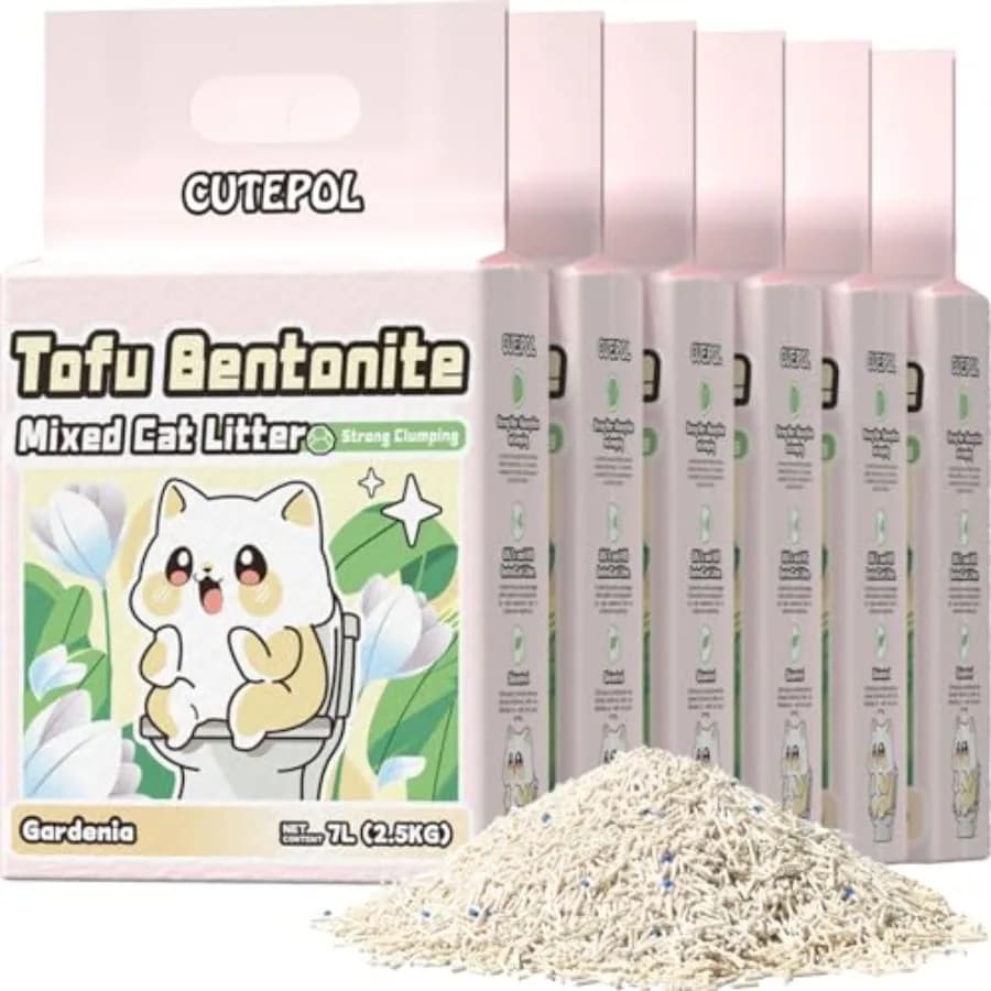 Lettiera per Gatti Agglomerante Mista 4-in-1 da 15 kg, Controllo Odori e Agglomerazione Rapida, Assorbente d'Acqua e Smaltibile nel WC, Senza Polvere, Multi-Cat Benton
