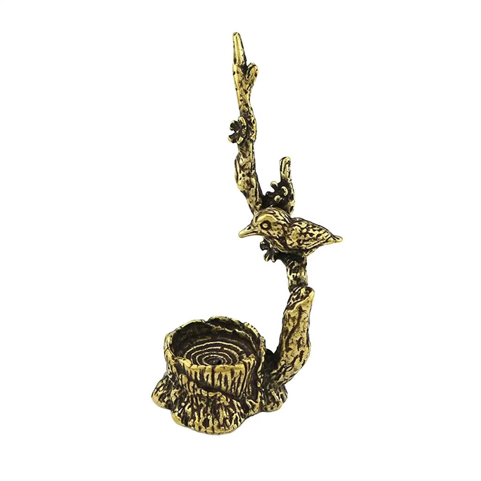 Mini Copper Statue Incense Stand Durable Brass Stick Holder Censer for Home Yoga Studio Aromatic Ambiance