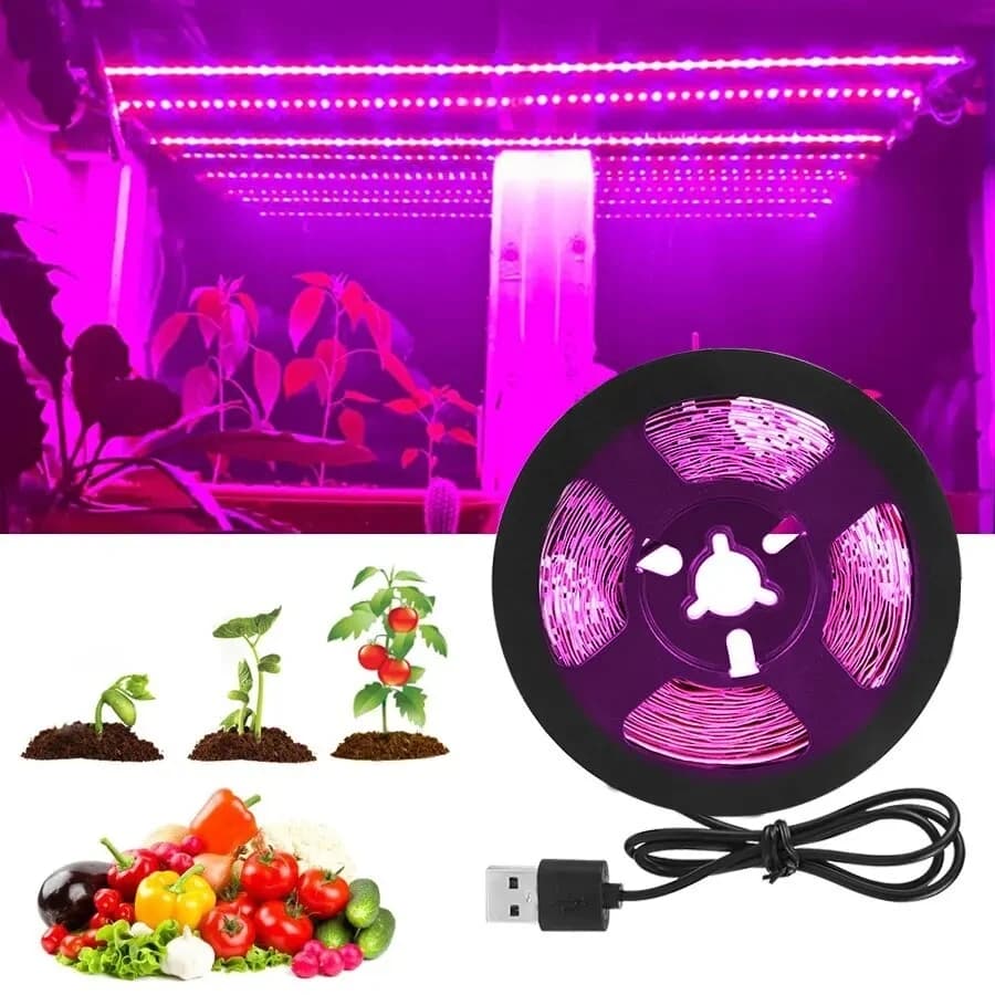 5V USB LED Plant Cultivating Light Spectro Phyto Lamp Strip for Flowers Seeds Serra Tent Hydrochlonic Plants 1-5m Lighting