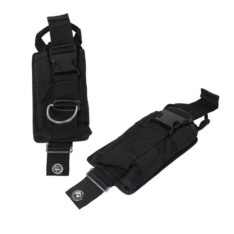 A89E-New 2Pcs Spare Black 1680D Nylon Scuba Diving Weight Belt Pockets With Quick Release Buckle -22.5X15x5cm