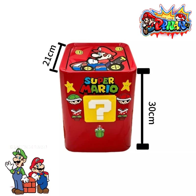 Super Mario gioco merce cartone animato carino bidone della spazzatura decorazione domestica creativa soggiorno camera da letto con coperchio cestino dei rifiuti regalo