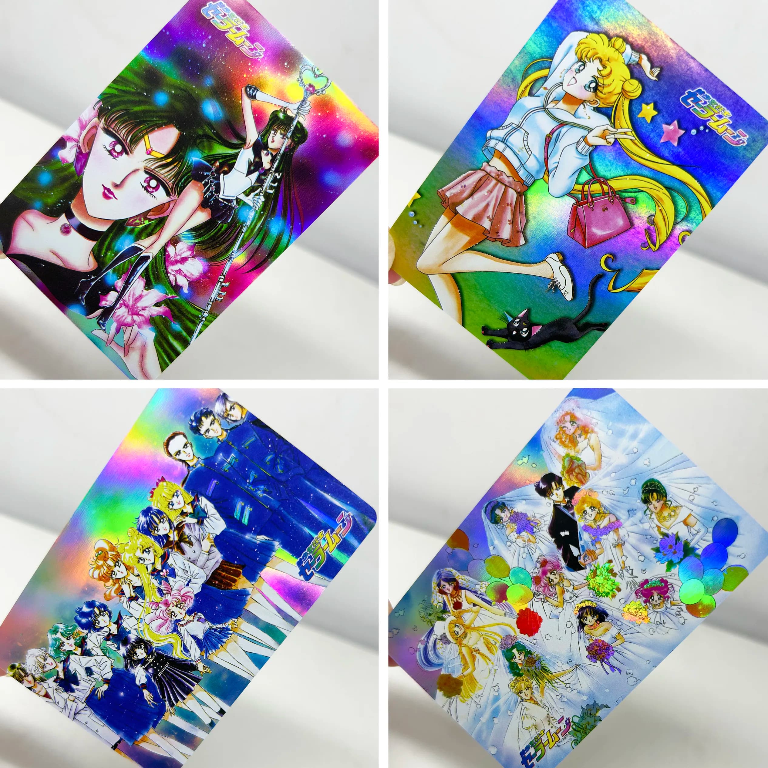 Fai da te 18 pz/set Sailor Moon Tsukino Usagi Self Control Raccogliere Firma Trading Flash Card Anime Regalo Di Natale