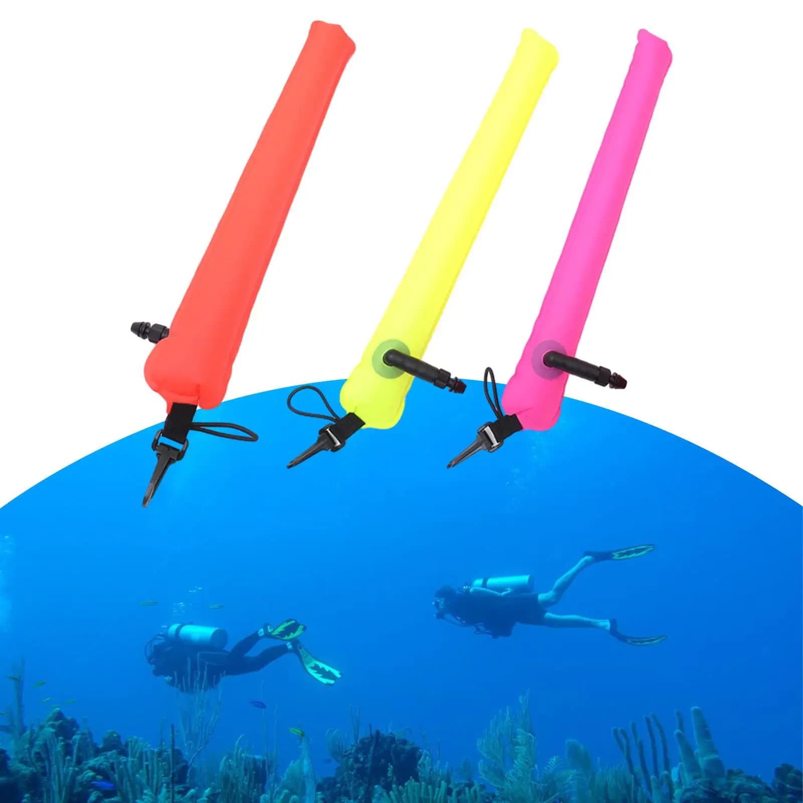 Surface signaling pipe Surface signaling tube Highly visible inflatable closed bottom pipe waterproof for snorkeling