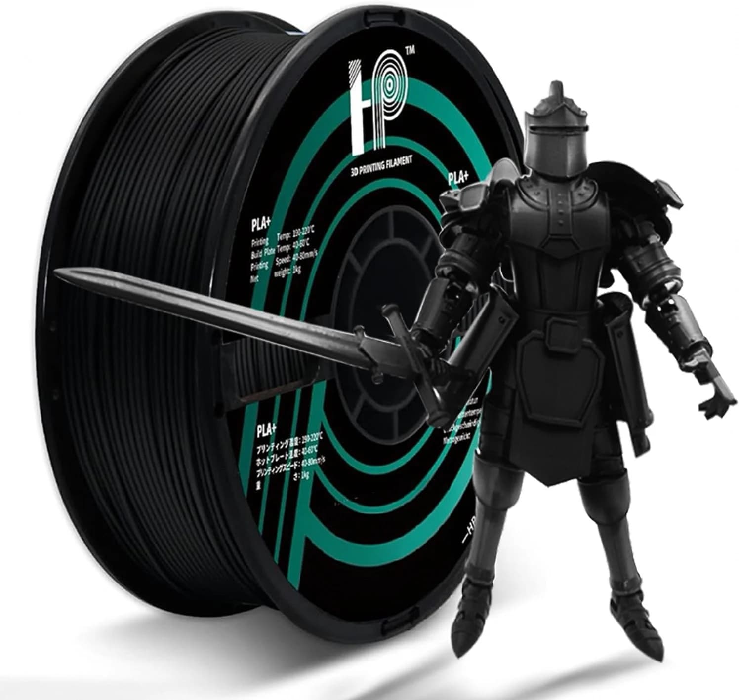 HP3DF 3D Printer PLA Filament,1.75 mm, accuracy +/- 0.02 mm, 1 kg spool (2.2 lbs),fits most FDM printers (Solid Black)