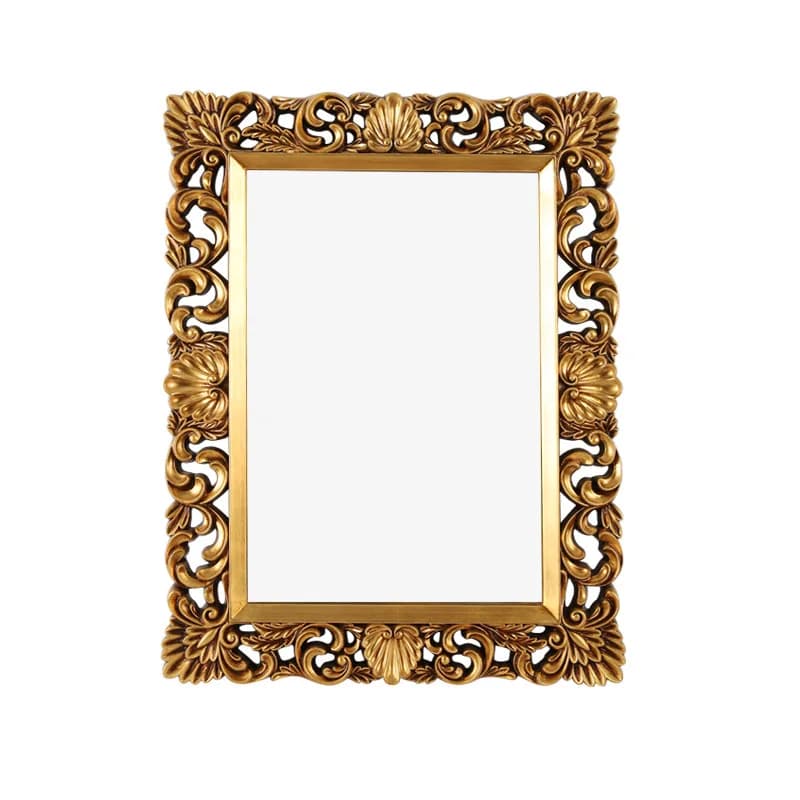 Carved bathroom mirror American wall-mounted bathroom square fireplace porch decorative bathroom mirror