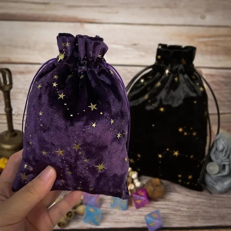 Borsa per tarocchi in velluto Custodia in velluto per carte Oracle Custodia in velluto con custodia per gioielli con coulisse per rune, feste, Natale