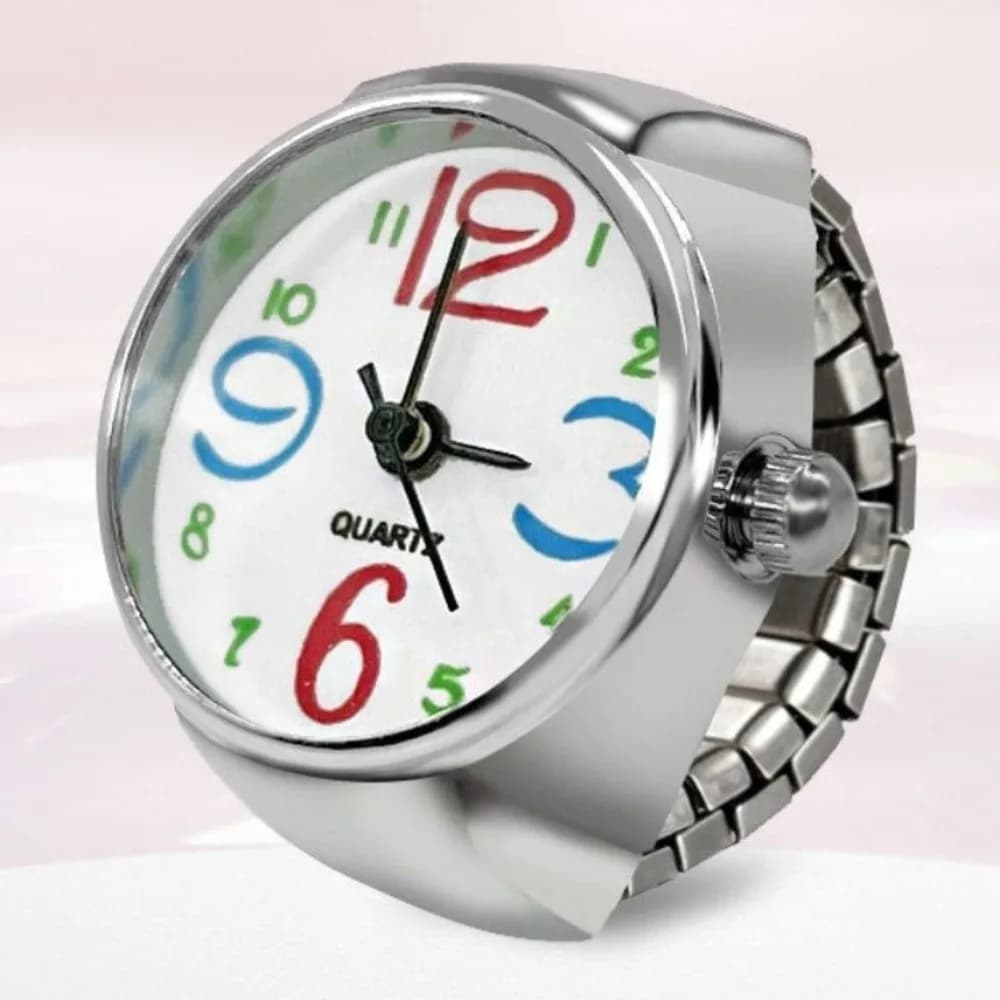 Men's and Women's Simple Ring Watches Silver Round Round Quartz
