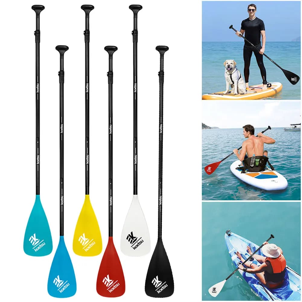 Pagaia SUP staccabile in 3 pezzi, lunghezza regolabile, stand up paddle, pagaia per kayak, per sport acquatici all'aperto