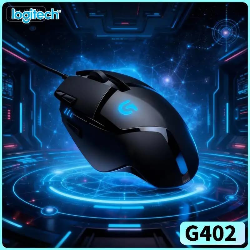 Mouse da Gaming Logitech G402 Hyperion Fury con Tracciamento IPS 500+ DPI, 8 Pulsanti, Impugnatura Ergonomica per Giocatori su Laptop
