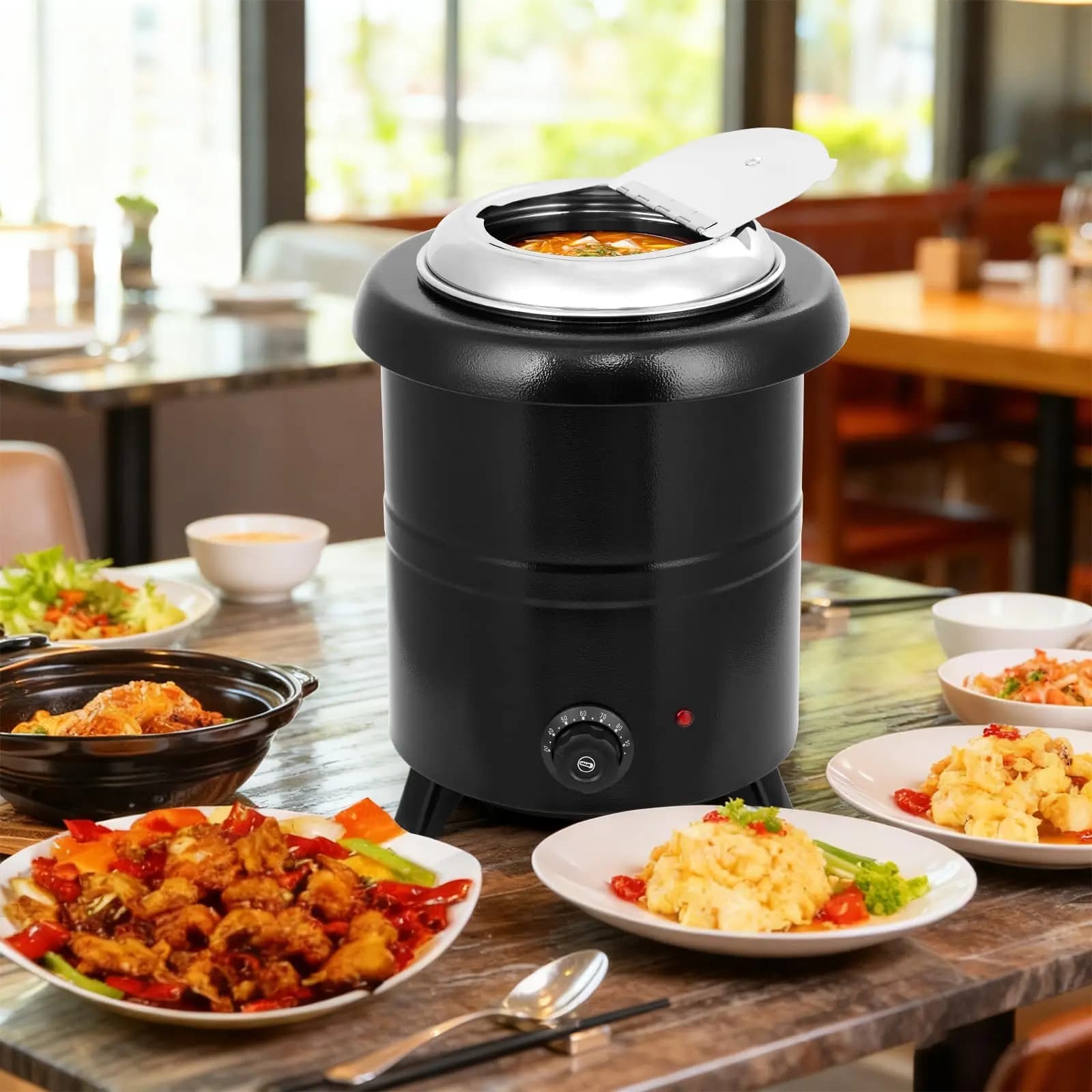 10.5QT/13 commercial stainless steel electric screwdriver. 7 QT with automatic temperature control for buffet banquets