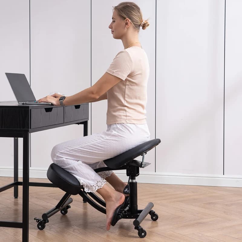 Sedia inginocchiata, sedia ergonomica per correzione, sedia a sella, sedia con doppio cuscino
